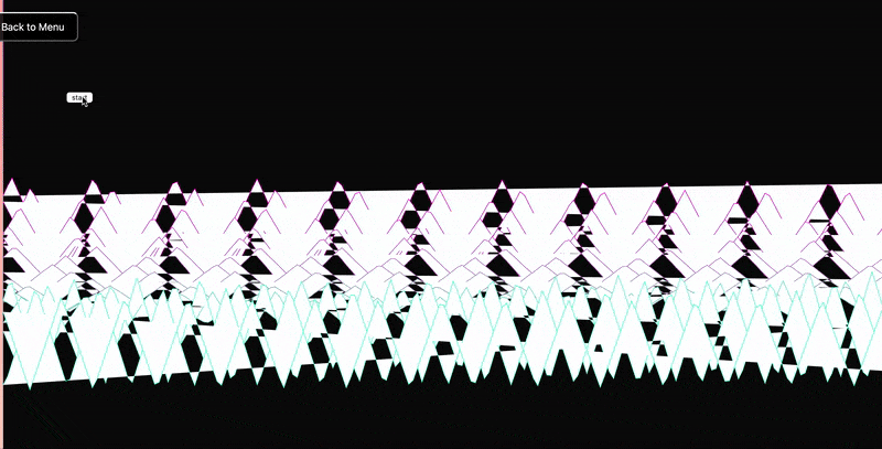 A geometric pattern changing shape based on frequency analysis.