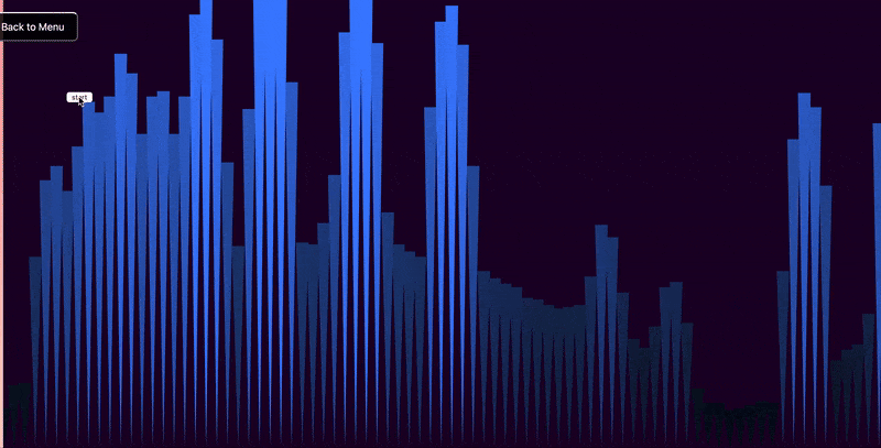 A visualizer creating ripple effects based on low-frequency sounds.