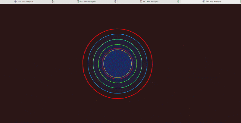 An abstract shape shifting in response to voice input.