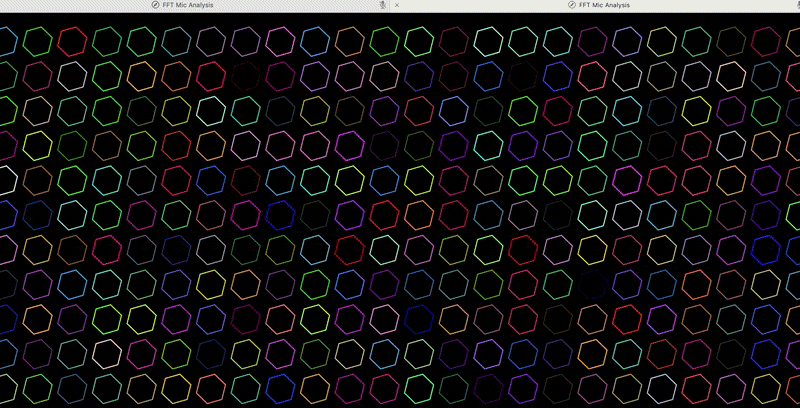 A dynamic network of lines connecting based on frequency.